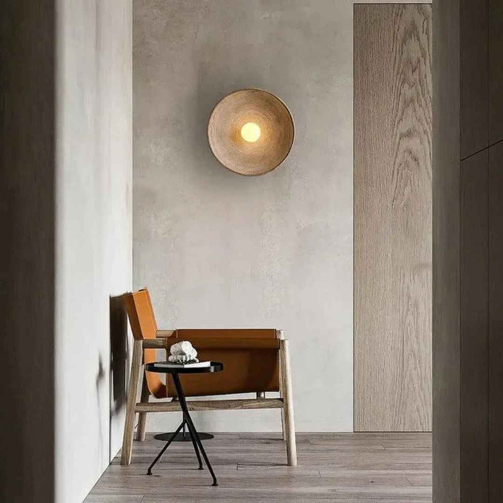 Enso Wall Lamp | Textured Pasta Resin, Japandi Design