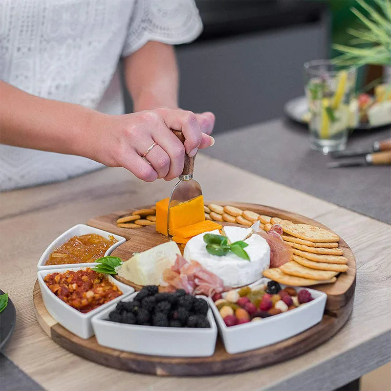 Plankora – Elegant Cheese Board and Knife Set for Festive Presentations