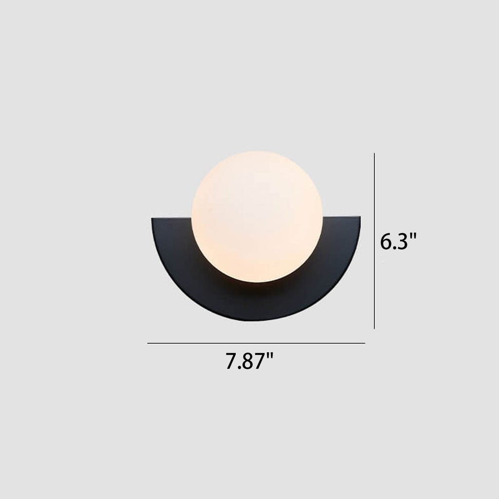 Contemporary Minimalist Colorful Glass Semi-Circle Wall Sconce Lamp with One Light