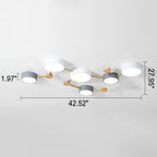 Scandinavian Minimalist Solid Wood and Iron LED Flush Mount Light