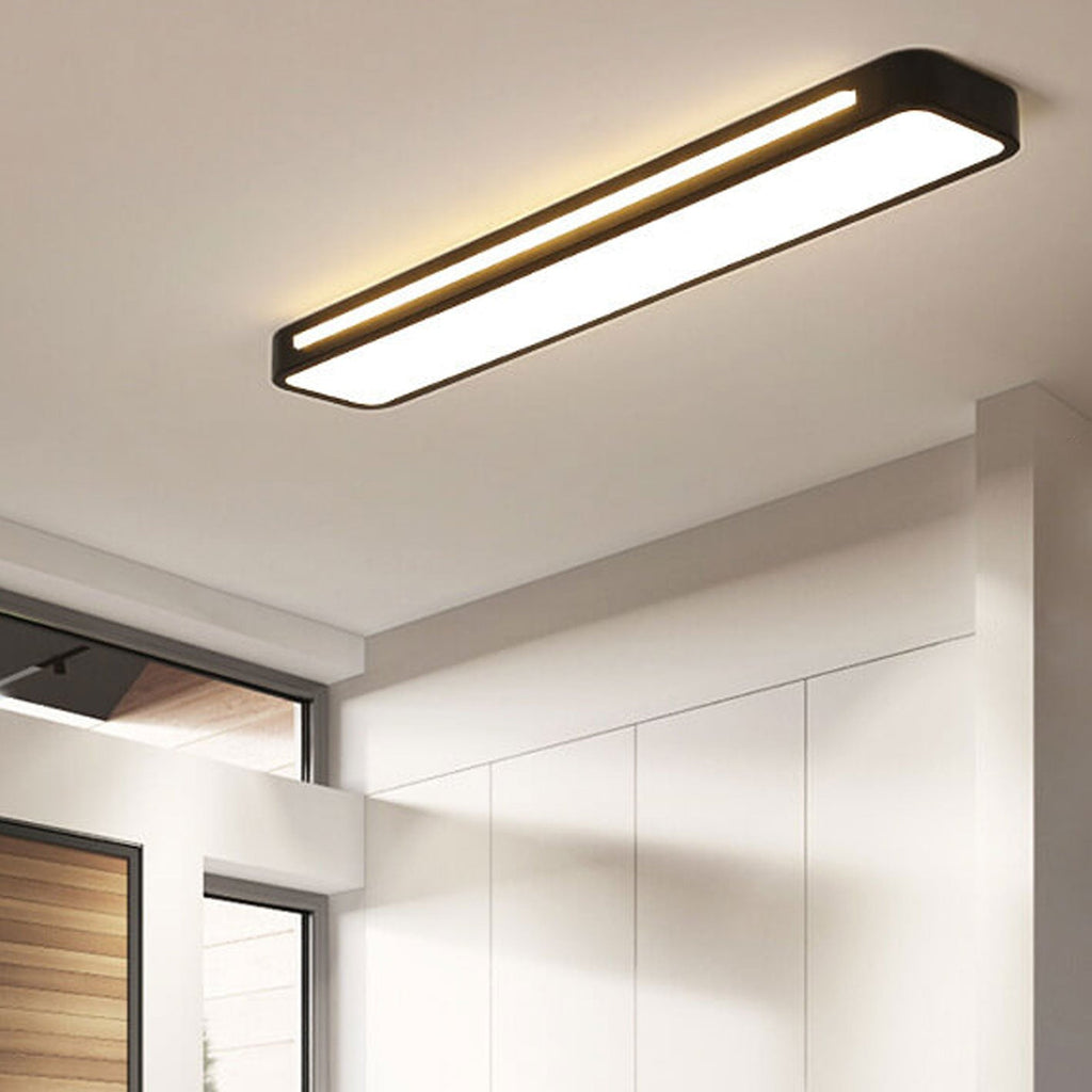 Scandinavian Minimalist Long LED Flush Mount Ceiling Fixture