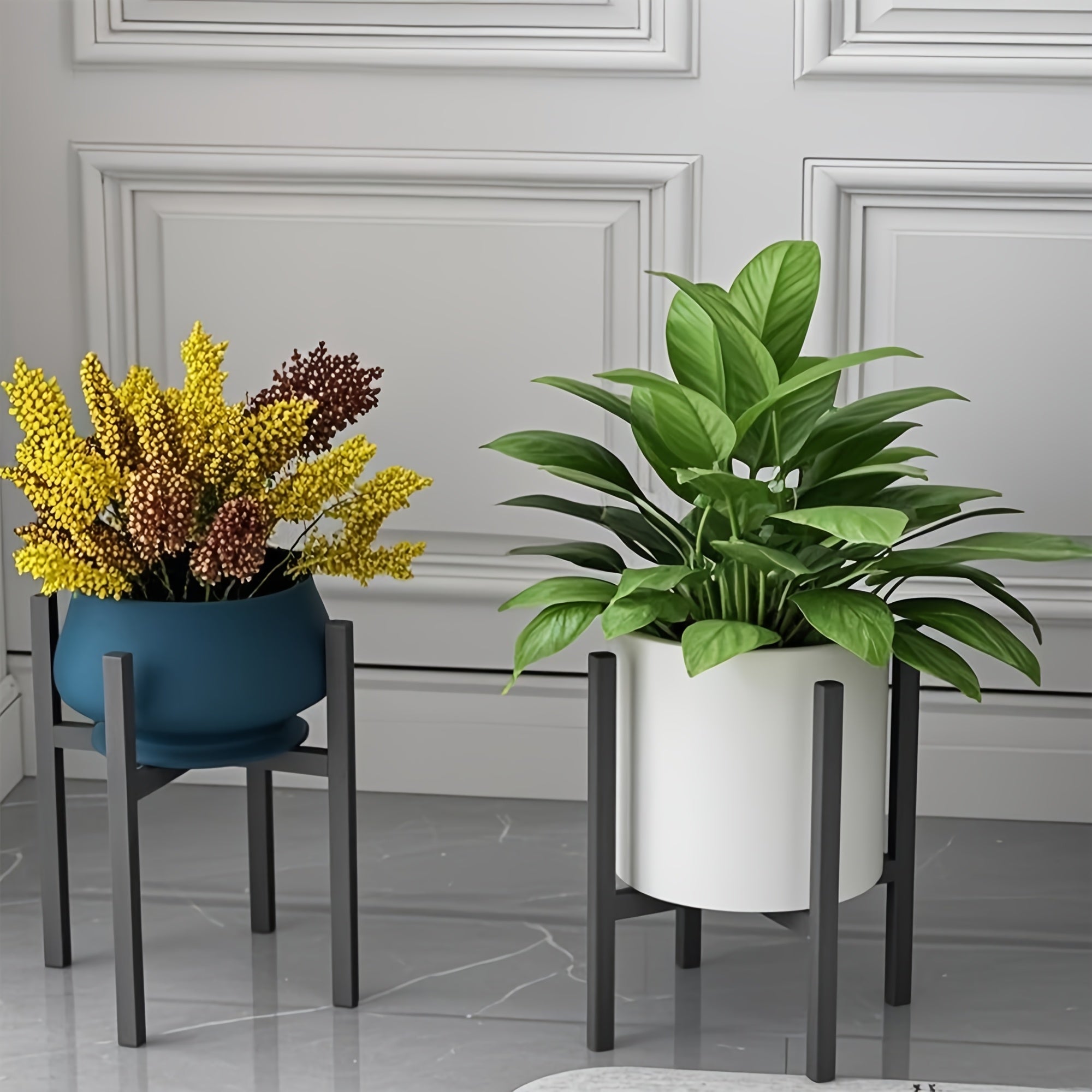 Bela Adjustable Metal Plant Stand | Rust-Resistant, Dual Height