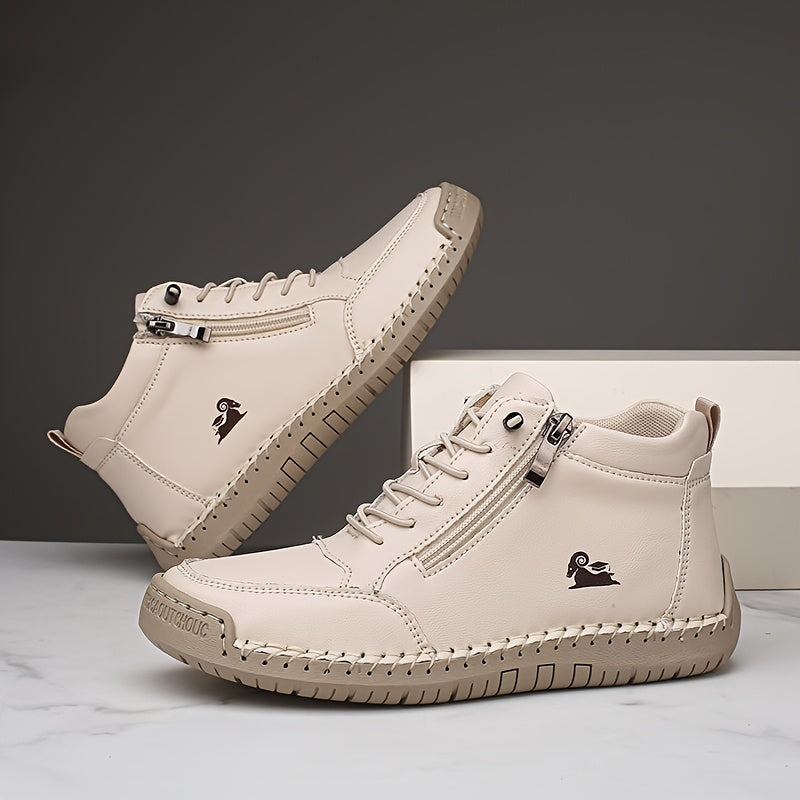 Comfortable Sneakers for Women Zip-Up High-Top