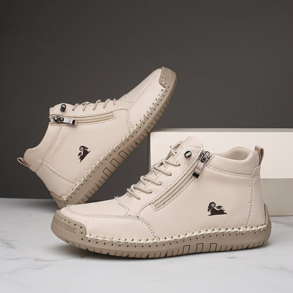 Comfortable Sneakers for Women Zip-Up High-Top