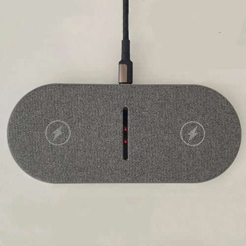40W Dual Device Wireless Charger Station with LED Display – Fast Charging, Compact Design