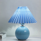 Scandinavian Minimalist Ceramic Pleated Table Lamp with Single Light