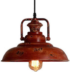 Vintage Red Rust Single-Dome Pendant Light