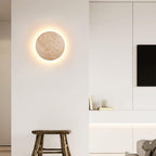 Modern Minimalist Travertine Round Wall Sconce LED 1-Light