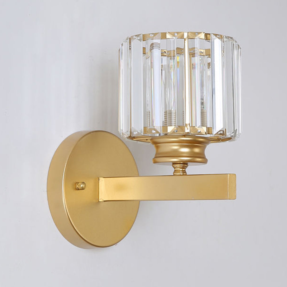 Bela Crystal Wall Light | Modern Iron Sconce, Dimmable E27 Bulb
