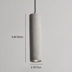 Modern Industrial Cylindrical Cement Pendant Light with Rough Texture - 1-Light Fixture for Living Room