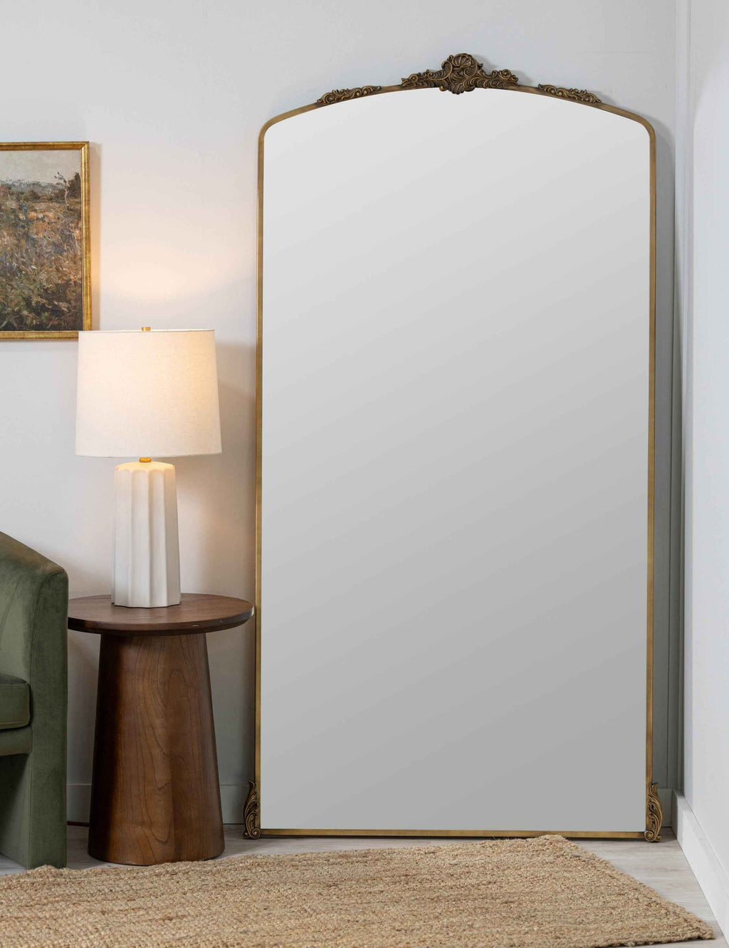 Caden Full Length Mirror | Ornate Arched Frame, Traditional Design