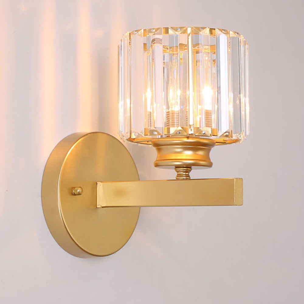 Bela Crystal Wall Light | Modern Iron Sconce, Dimmable E27 Bulb