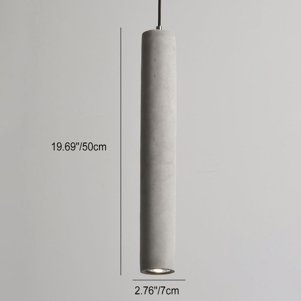 Modern Industrial Cylindrical Cement Pendant Light with Rough Texture - 1-Light Fixture for Living Room