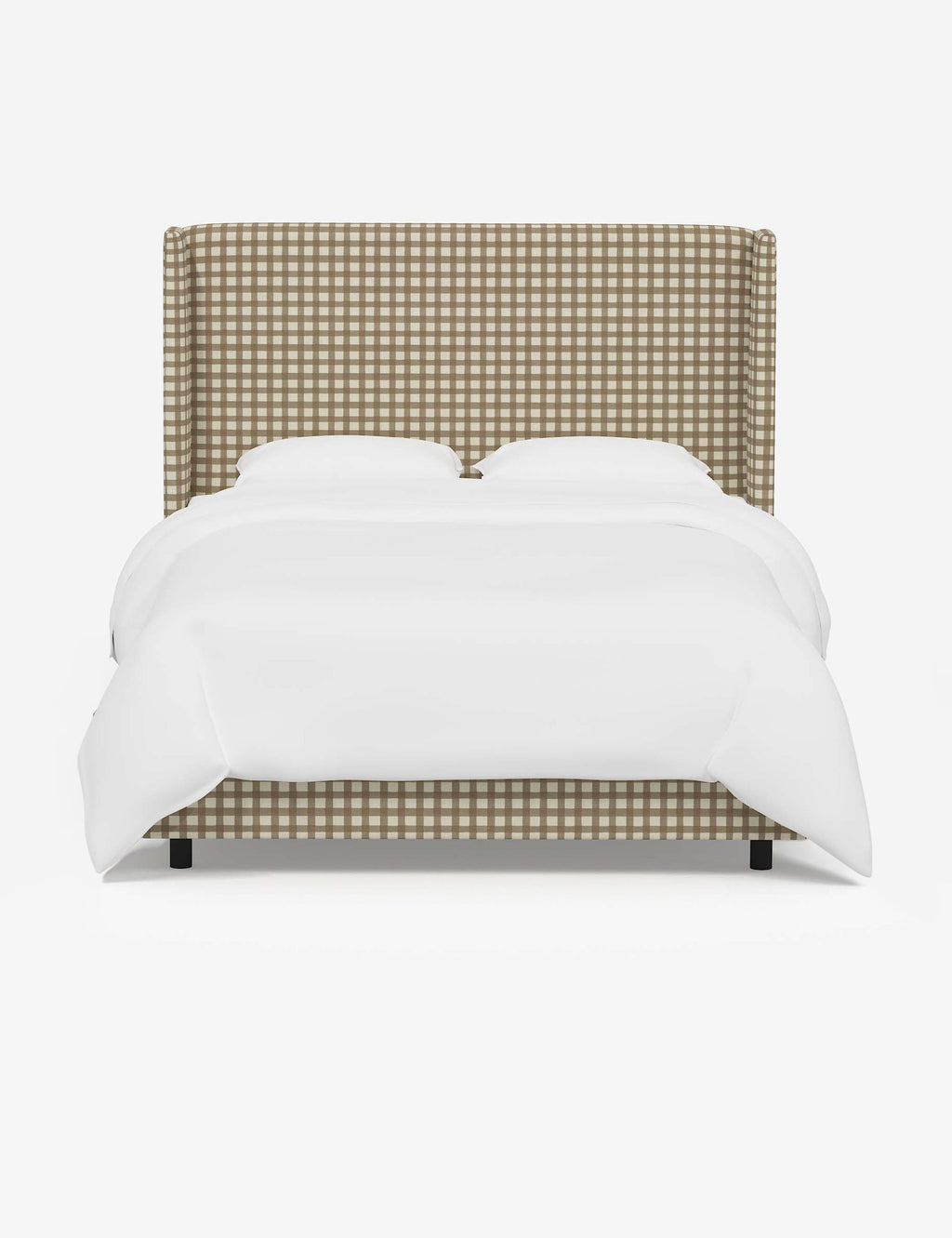 Adara Upholstered Bed | Winged Headboard, Crisp Sophistication