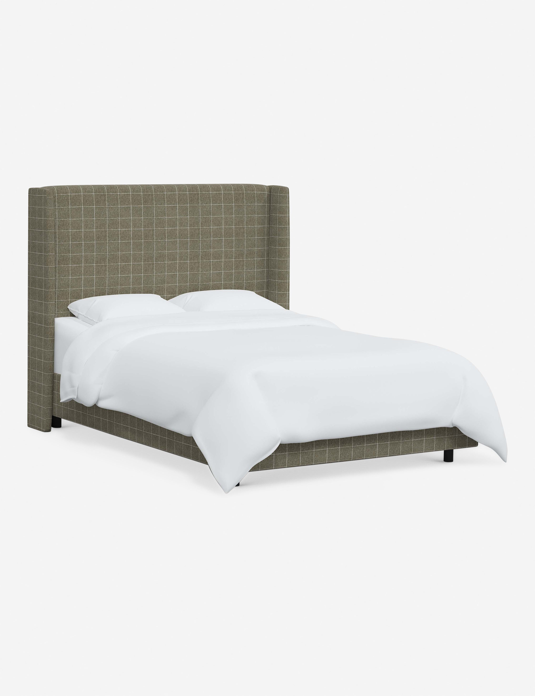Adara Upholstered Bed | Winged Headboard, Crisp Sophistication