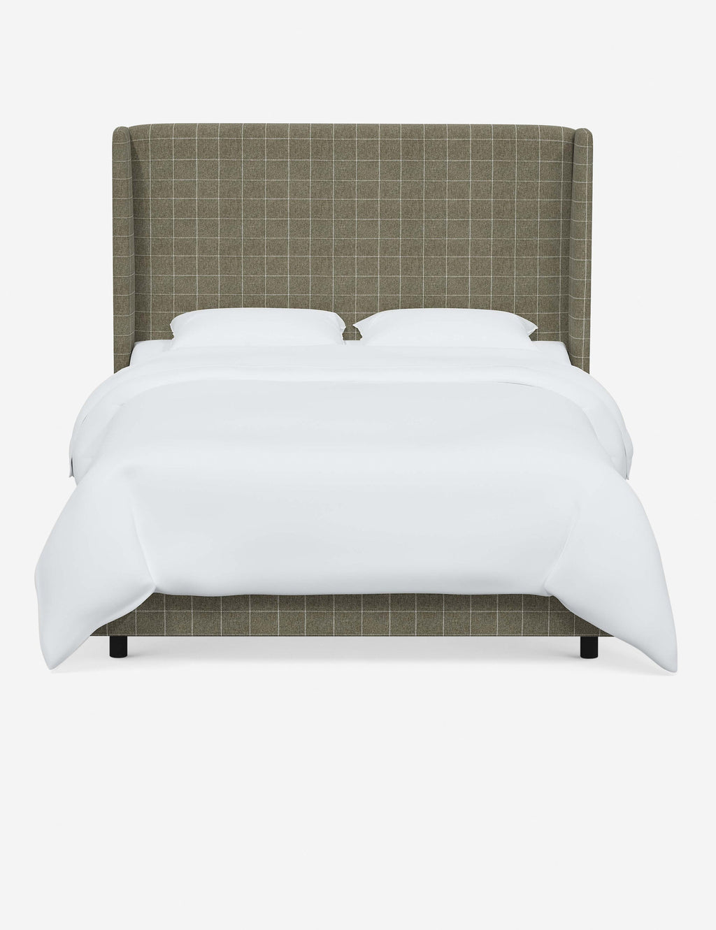 Adara Upholstered Bed | Winged Headboard, Crisp Sophistication