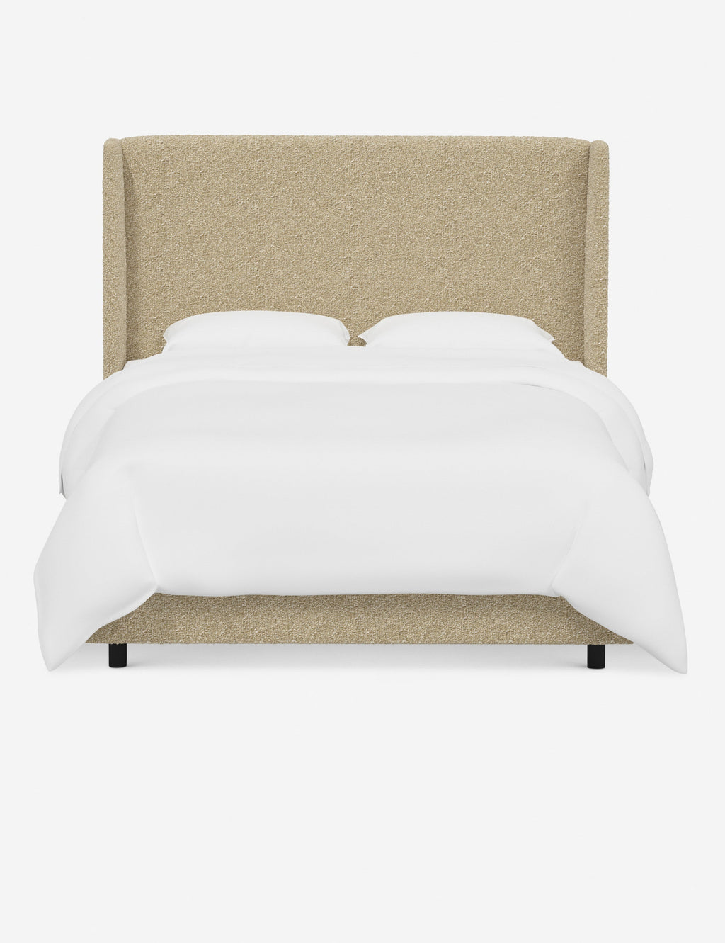 Adara Upholstered Bed | Winged Headboard, Crisp Sophistication