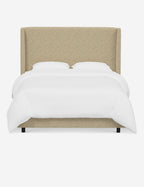 Adara Upholstered Bed | Winged Headboard, Crisp Sophistication