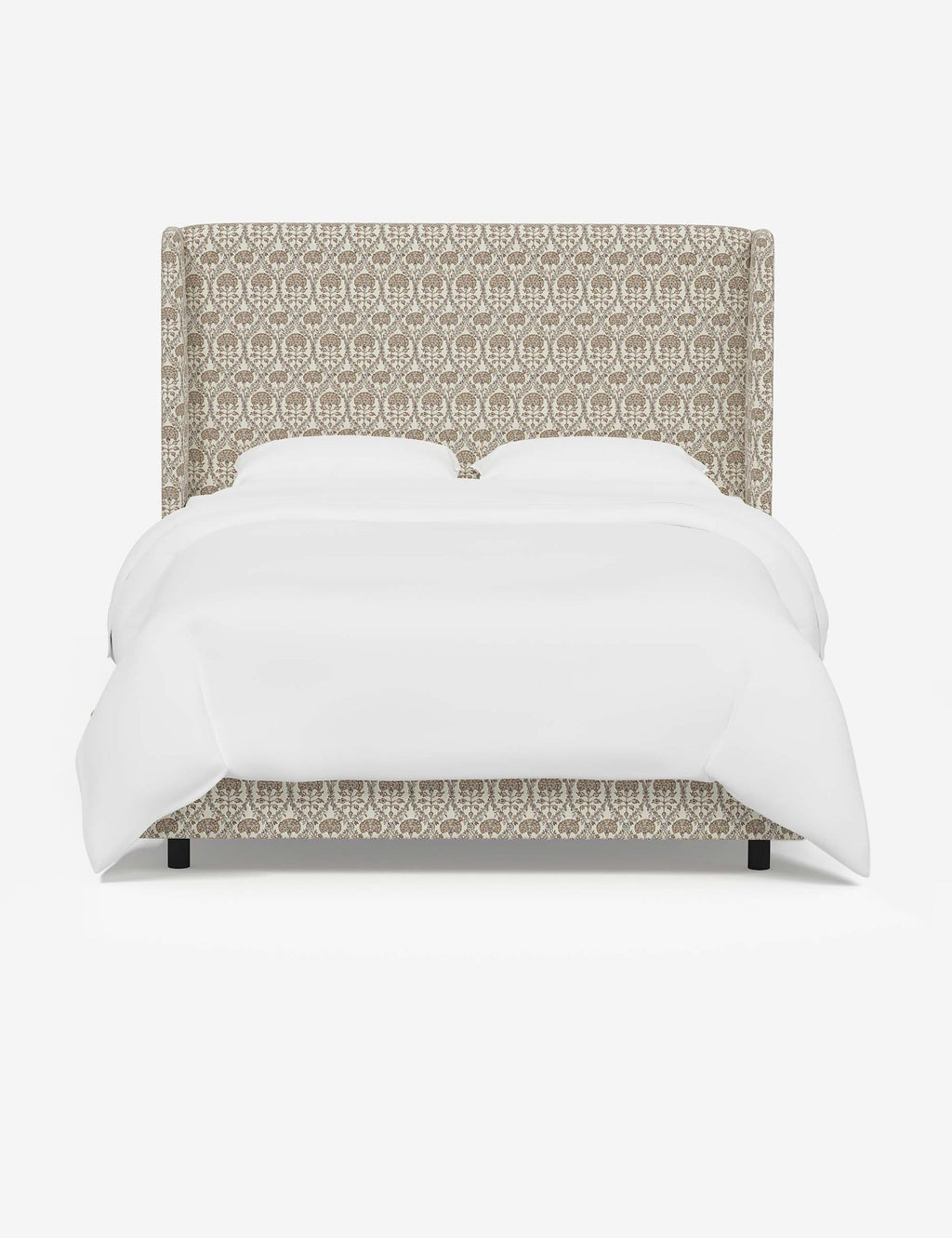 Adara Upholstered Bed | Winged Headboard, Crisp Sophistication