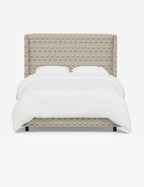 Adara Upholstered Bed | Winged Headboard, Crisp Sophistication