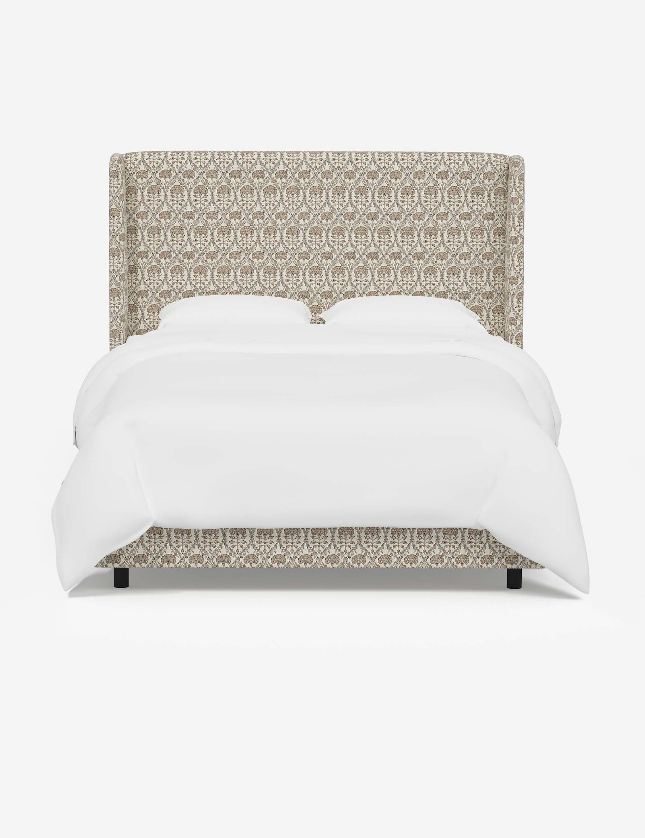Adara Upholstered Bed | Winged Headboard, Crisp Sophistication