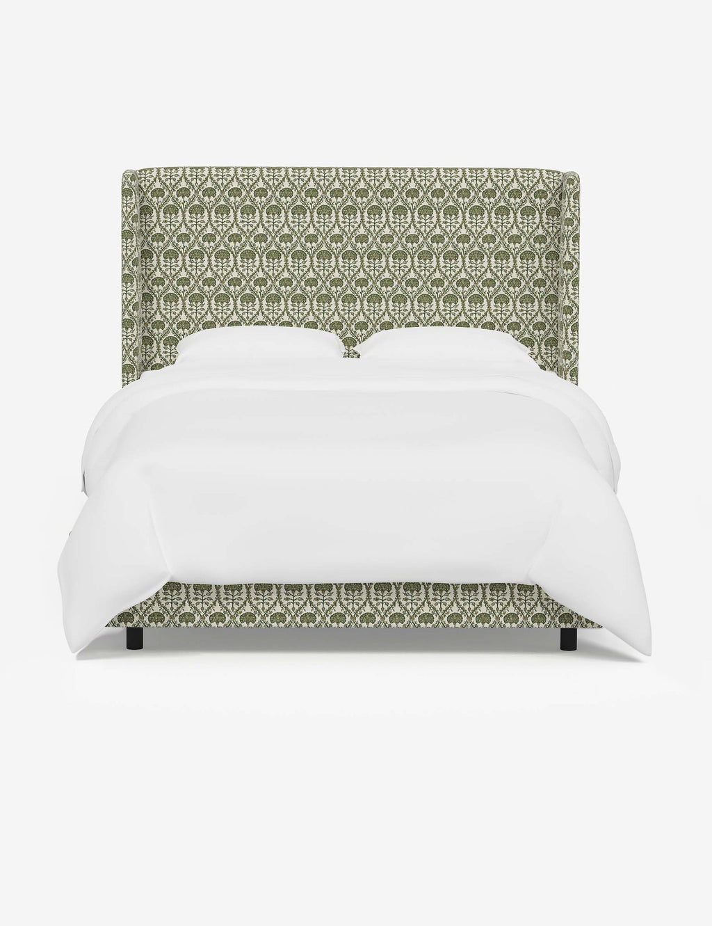 Adara Upholstered Bed | Winged Headboard, Crisp Sophistication