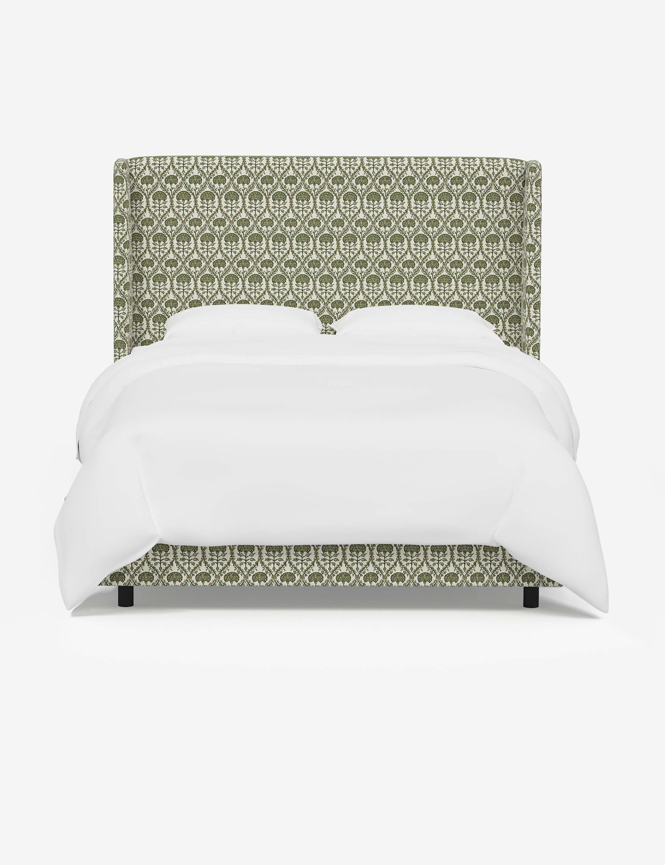 Adara Upholstered Bed | Winged Headboard, Crisp Sophistication