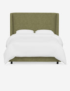 Adara Upholstered Bed | Winged Headboard, Crisp Sophistication