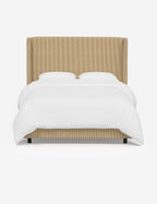 Adara Upholstered Bed | Winged Headboard, Crisp Sophistication