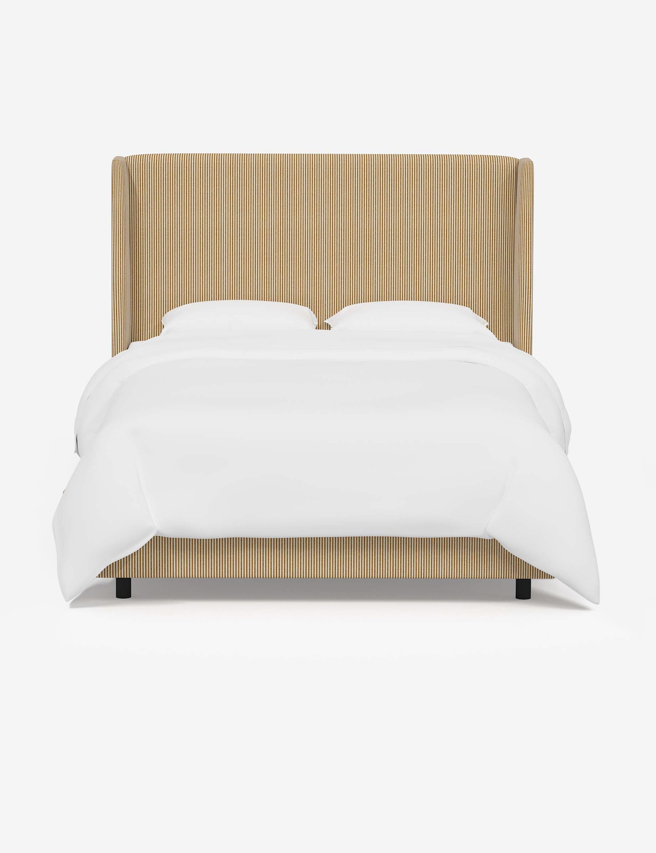 Adara Upholstered Bed | Winged Headboard, Crisp Sophistication