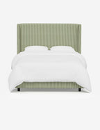 Adara Upholstered Bed | Winged Headboard, Crisp Sophistication