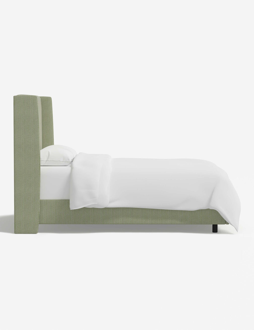 Adara Upholstered Bed | Winged Headboard, Crisp Sophistication
