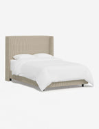 Adara Upholstered Bed | Winged Headboard, Crisp Sophistication