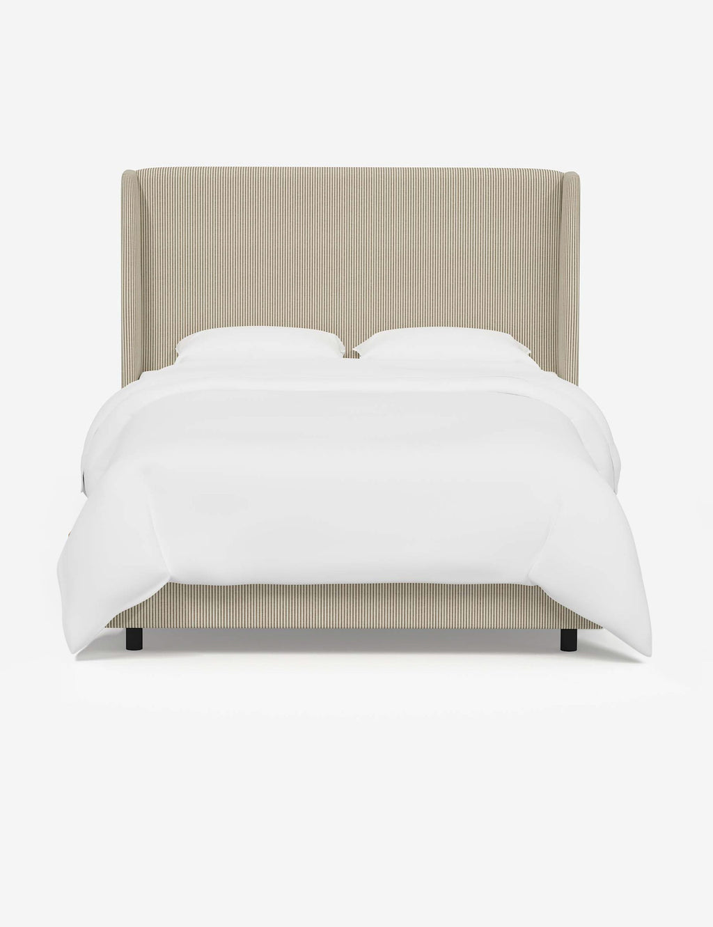 Adara Upholstered Bed | Winged Headboard, Crisp Sophistication