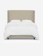 Adara Upholstered Bed | Winged Headboard, Crisp Sophistication