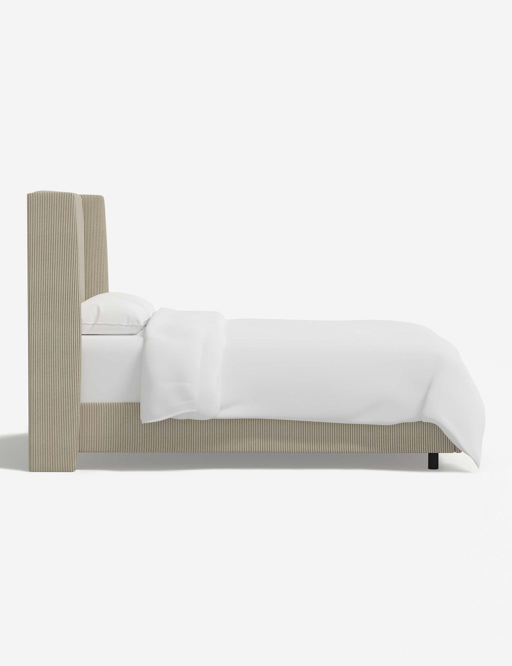 Adara Upholstered Bed | Winged Headboard, Crisp Sophistication