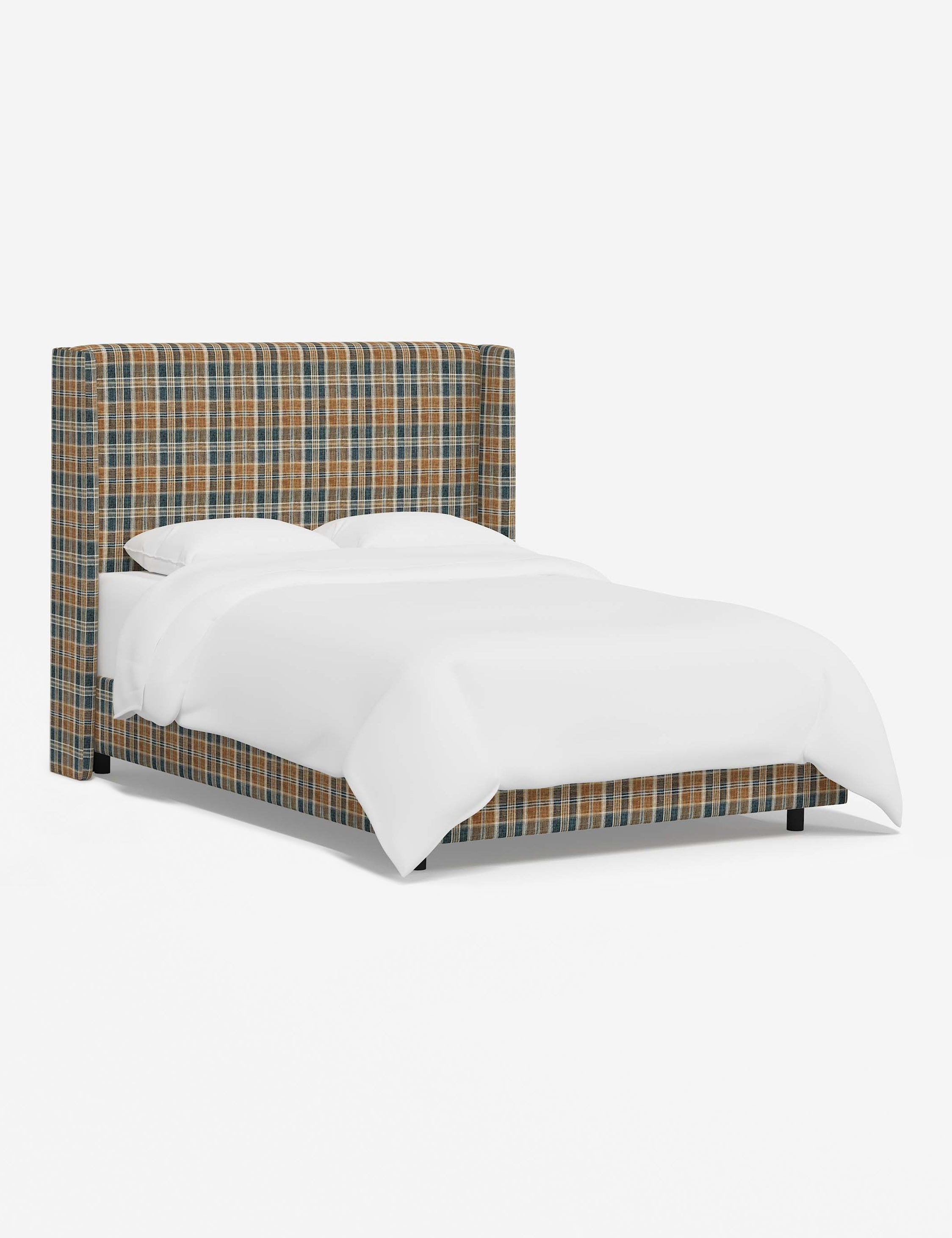 Adara Upholstered Bed | Winged Headboard, Crisp Sophistication
