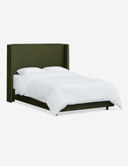 Adara Upholstered Bed | Winged Headboard, Crisp Sophistication