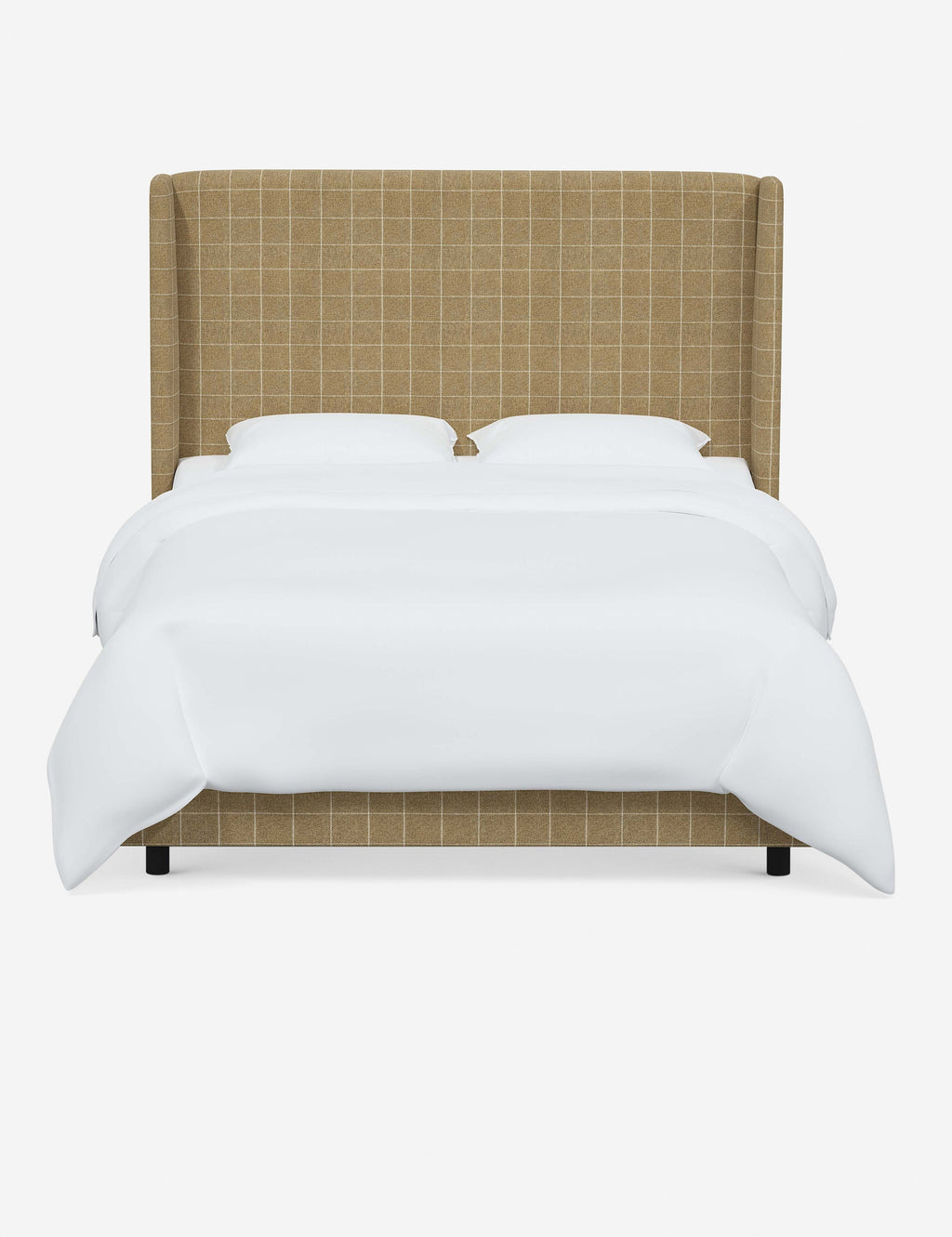 Adara Upholstered Bed | Winged Headboard, Crisp Sophistication