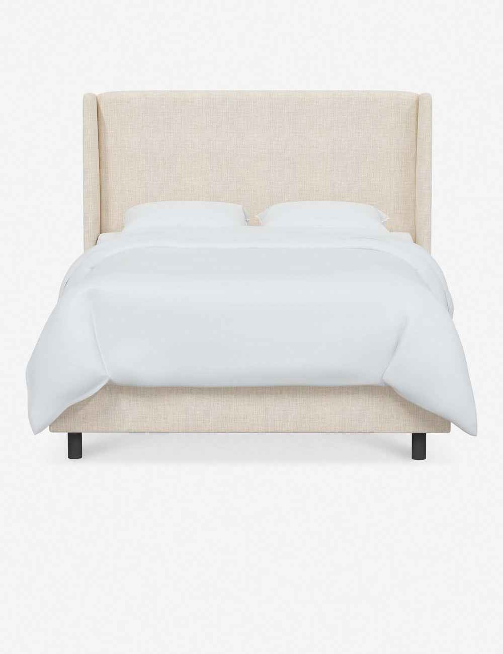 Adara Upholstered Bed | Winged Headboard, Crisp Sophistication