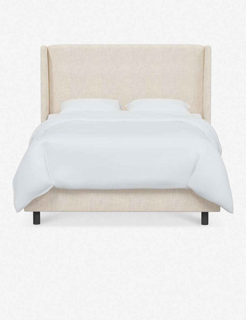 Adara Upholstered Bed | Winged Headboard, Crisp Sophistication
