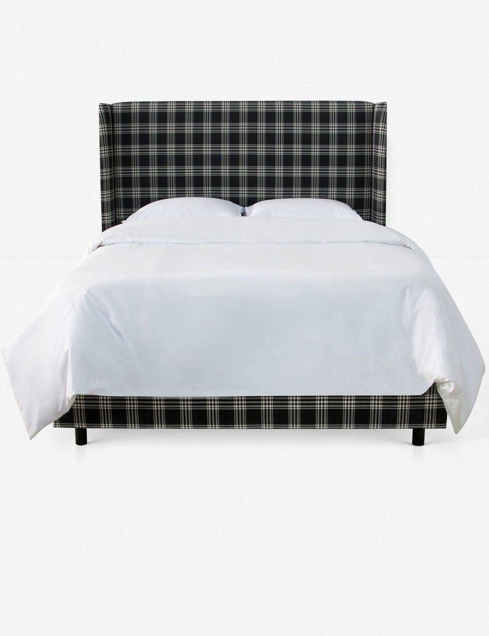 Adara Upholstered Bed | Winged Headboard, Crisp Sophistication