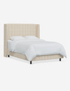 Adara Upholstered Bed | Winged Headboard, Crisp Sophistication