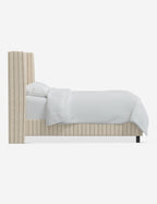 Adara Upholstered Bed | Winged Headboard, Crisp Sophistication
