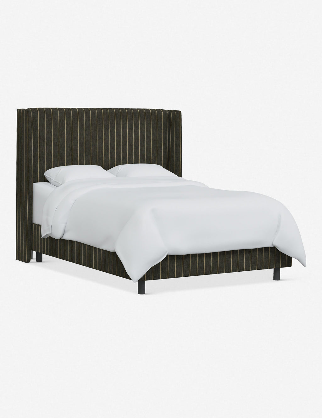 Adara Upholstered Bed | Winged Headboard, Crisp Sophistication
