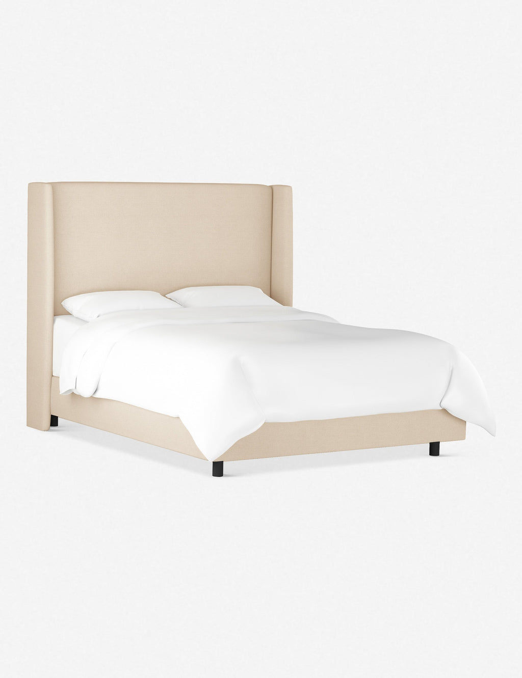 Adara Upholstered Bed | Winged Headboard, Crisp Sophistication