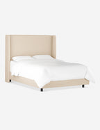 Adara Upholstered Bed | Winged Headboard, Crisp Sophistication