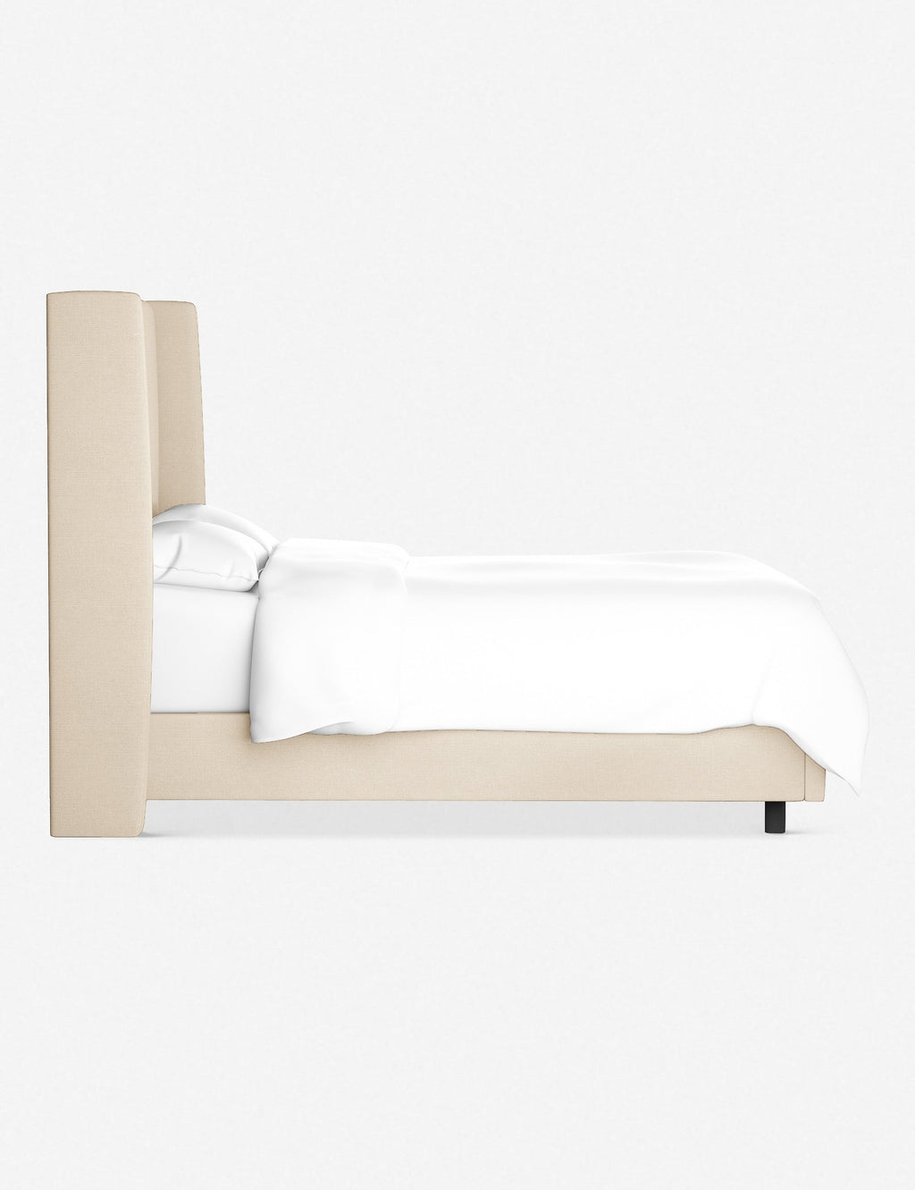 Adara Upholstered Bed | Winged Headboard, Crisp Sophistication