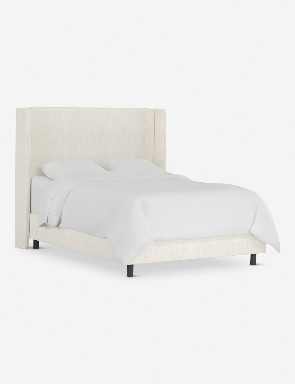 Adara Upholstered Bed | Winged Headboard, Crisp Sophistication