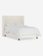 Adara Upholstered Bed | Winged Headboard, Crisp Sophistication